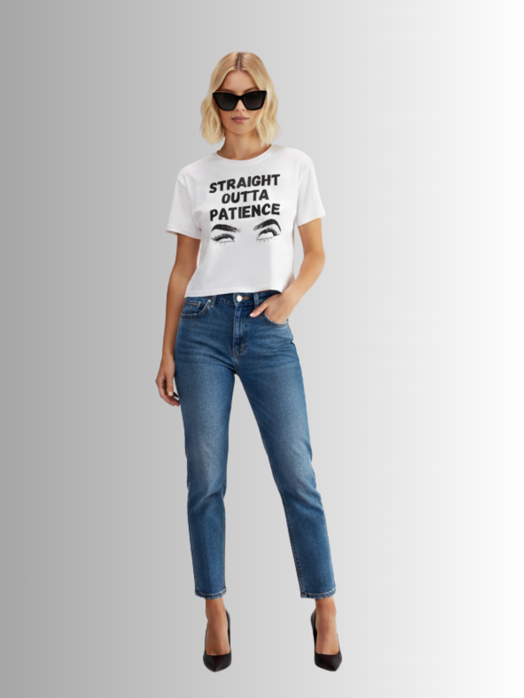 Straight Outta Patience Women’s Boxy Tee – Retro Graphic Throwback
